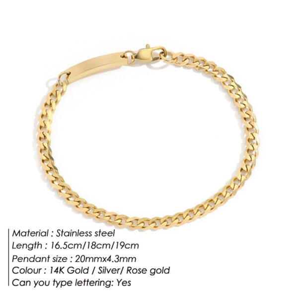 Wholesale Emanco Stainless Steel Gold-Plated Bracelet Fashionable Cuban Chain Bracelet Product Engraved Hand Jewelry