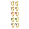 Wholesale Imitation Gold Plated Copper Water Plated Zircon Flower Butterfly Bow Claw Inlaid Hoop Earrings For Women