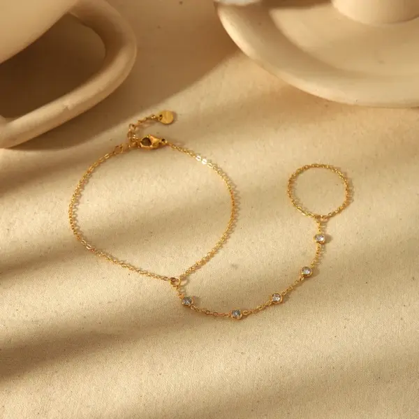 Wholesale PVD Coated Real Gold Plated 18K Gold Geometric 304 Stainless Steel IG Style Waterproof Non Tarnish 304 Stainless Steel Bracelets
