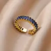 Wholesale Copper Geometric Flower Butterfly PVD Coated Zircon Elegant Retro Waterproof Non Tarnish Plating Open Rings