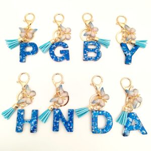 oly-b845065ea8b3adabcebc03f8d0bd3cb4 Wholesale blue crystal epoxy letter key chain pendant resin sequined butterfly key chain batch