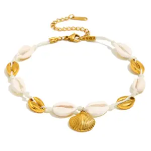Shell Scallop Anklet-Gold