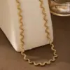 Wholesale Fashion Curved Design Minimalist Style Basic Chain Suitable For Women To Wear With Other Accessories Or As A Gift Vacuum Electroplated (Furnace) Necklace