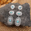 oly-b862fed4339777f2d967e94cf176706f Wholesale retro Western wind turquoise oval earrings personality exaggerated earrings