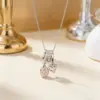 Wholesale Heart Shape Inlay Pendant Necklace For Women In Copper With 18K Gold Plated And Rhinestones On Cable Chain