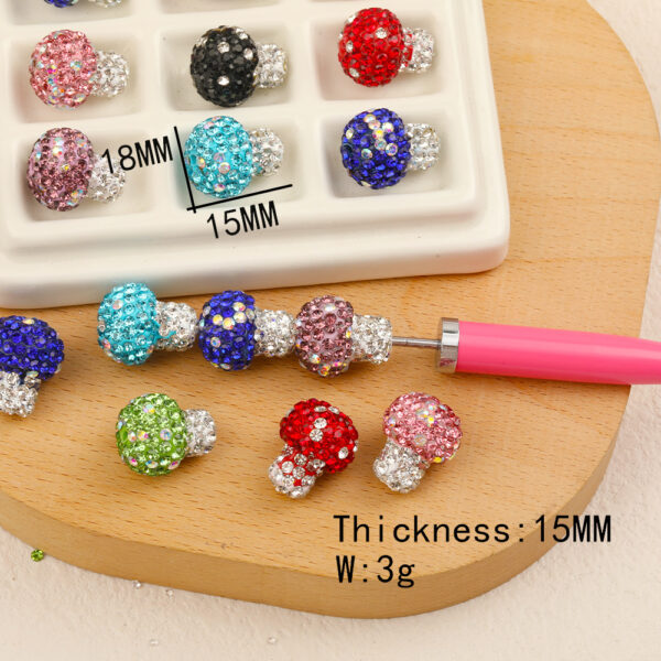 oly-b872737c2b80606d5e5e0f0437e4950f Wholesale Soft Pottery Heavy Industry Diamond Small Mushroom Beaded Diy Bracelet Mobile Phone Chain Keychain Necklace Pendant Beaded Pen Accessories