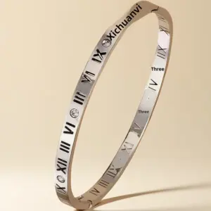 16-E-1 Steel Roman Numeral Bracelet