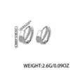 Wholesale Double Layer Silver Earrings Unisex Trendy Design High-End Sensation Men's Personality Women's Fashion Simple European Style Accessories