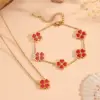 Wholesale 304 Stainless Steel Heart Shape PVD Coated Stone-Free 18K Real Gold Plated Simple Style Waterproof Non Tarnish Cable Chain Gold Jewelry Set