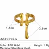 Wholesale 2026 New Hydraulic Ring Stainless Steel 18K Non-Fading Gold And Silver Color-Block Design Exaggerated Style Heart Water Drop Twisted Nature Suitable For Daily Wear