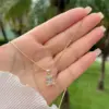 Wholesale Jewelry Simple Style Classic Style Little Bear Copper Zircon 18K Gold Plated Inlay Pendant Necklace