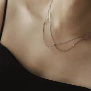 Wholesale Adjustable Double Layer Titanium Steel Necklace Vacuum Gold Plated Line Clavicle Chain Buckle Ring