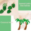 Wholesale 6 Pairs of Summer-Themed Coconut Tree and Pineapple Palm Leaf Ear Hooks, Carnival Festival Gifts
