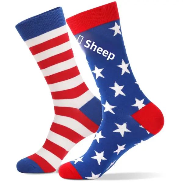 Wholesale Halloween American Flag Striped Cotton Socks Mid-Calf Pure Cotton Unisex Sports Casual Breathable Socks