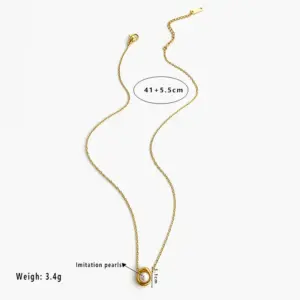 Xz119 Pearl Pendant Necklace / 41+5.5cm