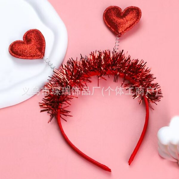 oly-b92a9462c9fee2480be63a8aec2f9920 Wholesale Valentine's Day Hair Hoop Christmas Party Headwear Fun Theme Glitter Love Headband Peach Heart Hair Accessories
