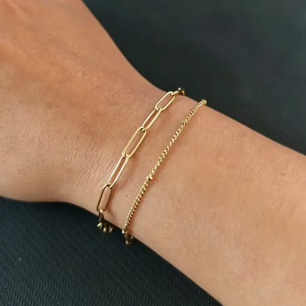 Wholesale Three-dimensional Geometric Bracelets For Women With 304 Stainless Steel O-link Chain