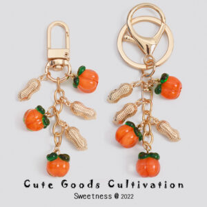 Wholesale Persimmon Keychain Good Things Happen Persimmon Ruyi Sansheng III Bag Exquisite Hanging Accessories Mobile Phone Rope Earphone Box