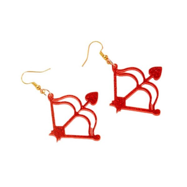 WholesaleValentine's Day Ear Hook Glitter Cupid Letter Love Bow and Arrow Ear Hook Girl Gift Exquisite