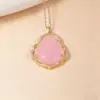 Wholesale Unisex Geometric Necklace With Bezel Setting Featuring Rhinestones, Copper Material With Electroplated Copper Plating On Cable Chain