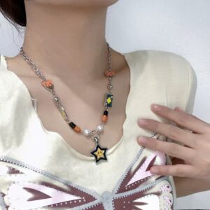 Smiley lucky star necklace p0001