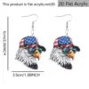 Wholesale Retro Statue Print Drop Earrings For Women In White And Red Acrylic With 304 Stainless Steel Ear Pins
