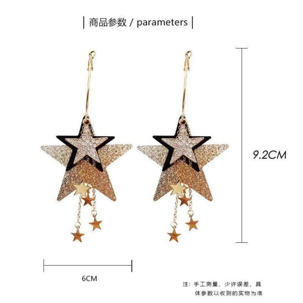 oly-b95f53fd562919ff767ba229a9723dd0 Wholesale Exaggerated Five-Pointed Star Earrings, Earrings, Trendy Earrings That Make Your Face Slimmer, Style Long Earrings
