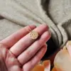 oly-b96cbaa6112e4e808700e2148e63348a Wholesale Round Necklace For Independence Day, Unisex 14K Real Gold Plated With Hypoallergenic Box Chain