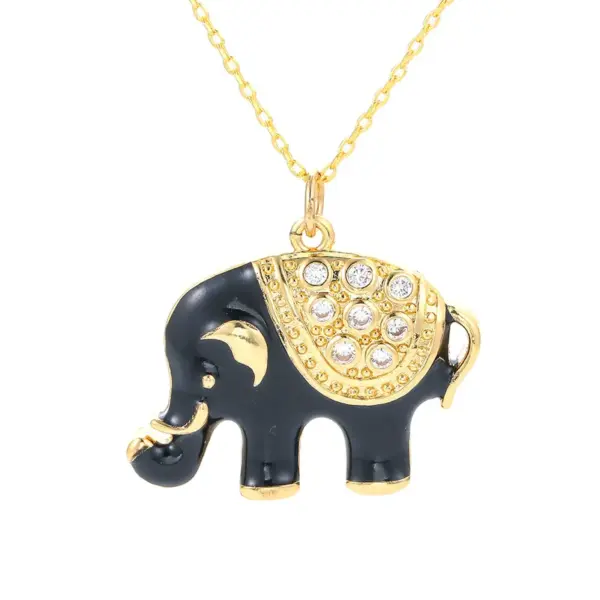 Wholesale Korean Elephant Pendant Copper Necklace