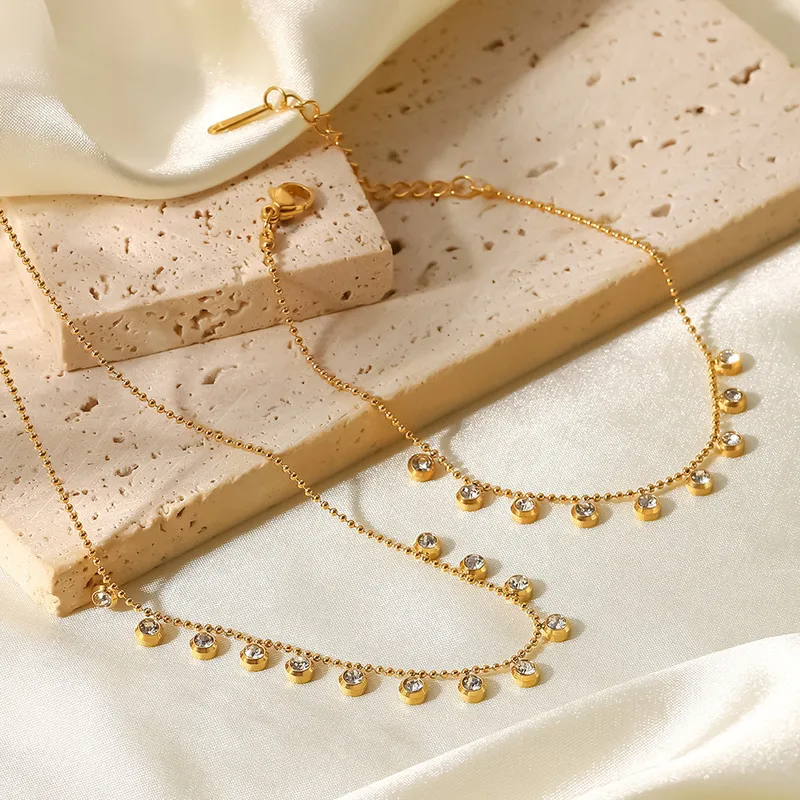 Wholesale PVD Coated Real Gold Plated Geometric Stainless Steel Fashion Waterproof Non Tarnish 304 Stainless Steel Necklace