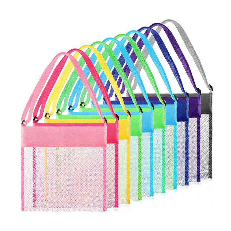 Wholesale Cross-border hot-selling children's beach bag hand shell storage bag toy finishing bag small color mesh bag