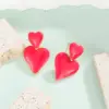 Wholesale 304 Stainless Steel Color Block PVD Coated 18K Gold Plated Cute Waterproof Non Tarnish Rose Red White Drop Earrings