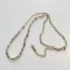Wholesale 18K Gold Plated Colorful Beads 304 Stainless Steel Vacuum Electroplated Geometric Waterproof Non-Fading Hypoallergenic Bead Chain Necklace Unisex