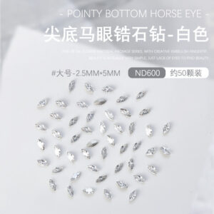 Pointed horse eye zircon drill about 50 (ND-600 white large)
