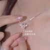 oly-b99f01d6791e80f5100bac83555c3f50 Wholesale Cupid heart necklace female love Angel wings tassel romantic clavicle chain Qixi gift for girlfriend