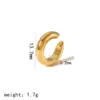 Wholesale PVD Coated Real Gold Plated 18K Gold C Shape Solid Color 304 Stainless Steel Simple Style Classic Style Waterproof Non Tarnish Ear Cuffs