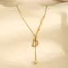 Wholesale Non-Fading Titanium Steel Necklace For Women, Short Design With Letter Pendant, Cool Clavicle Chain Jewelry Accessory
