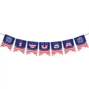 Independence Day Horizontal Stripes USA Swallowtail Flag