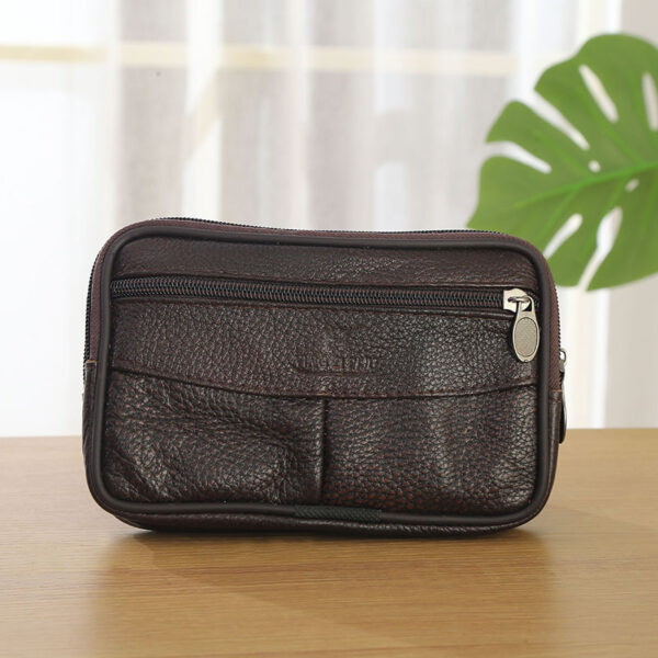 oly-b9c316f237a3e54b1c08a102443e2e5d Wholesale Multi-functional mobile phone waist bag cowhide vertical horizontal multi-layer zipper large capacity coin purse belt hanging waist bag