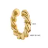 Wholesale 1 Pair Ig Style French Style Simple Style Leaves Twist Plating Inlay Copper Zircon 18k Gold Plated Ear Cuffs