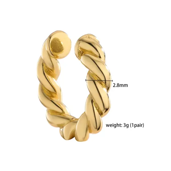 Wholesale 1 Pair Ig Style French Style Simple Style Leaves Twist Plating Inlay Copper Zircon 18k Gold Plated Ear Cuffs