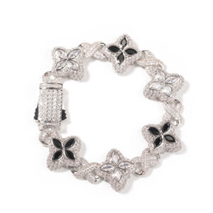 Silver white + black / 7inch bracelet