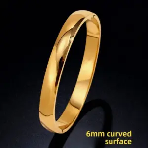 40-A-4 Outer Curvature Gold 6mm Bracelet
