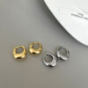 oly-b9f1c91e1e537426cf6d2946fd881bcd Wholesale Style Oval Earrings 925 Silver Pin Ear Buckle Women's Simple Fashion Elegant Commuter Niche Design Electroplated Gold