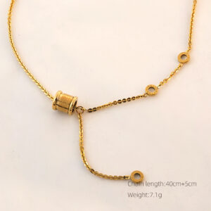 Presbyopia pendant necklace / Made of stainless steel all over the body + real gold plating in the furnace with 18k gold