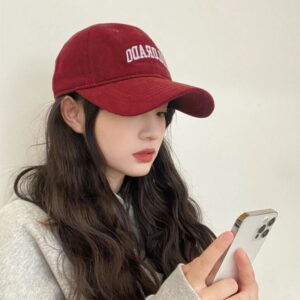 Wholesale Hat Spring and Summer New Letter Cotton Duck Tongue Hat All-match Women's Retro Embroidered Soft Top Shown Face Small Sunshade Baseball
