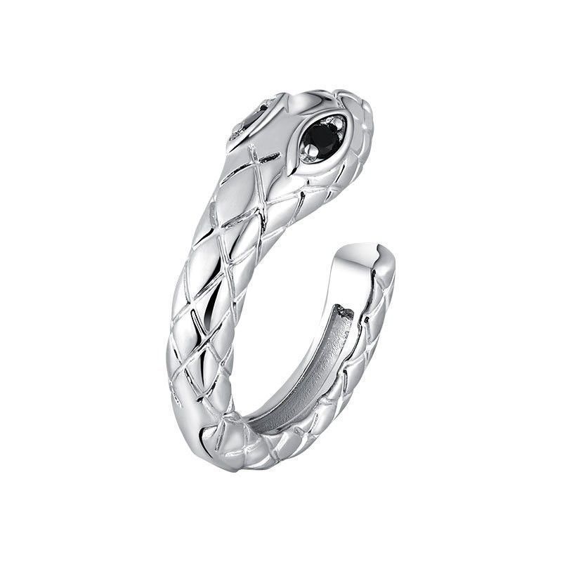 Wholesale Snake-shaped ear clip New style diamond-embedded personality trendy cool style girl simple personality earrings snake ear clip couple ear cl
