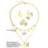Wholesale Round Tassel Jewelry Set For Women With 18K Real Gold Plated 304 Stainless Steel And PVD Coated Cable Chain