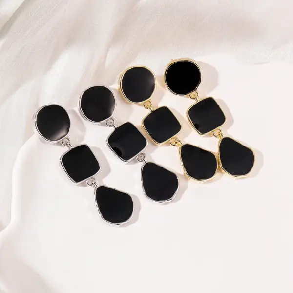 Wholesale 1 Pair Modern Style Square Copper Drop Earrings