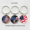 Wholesale American Flag Key Chain In Zinc Alloy With Gem Inlay, Stylish And Durable Key Accessory